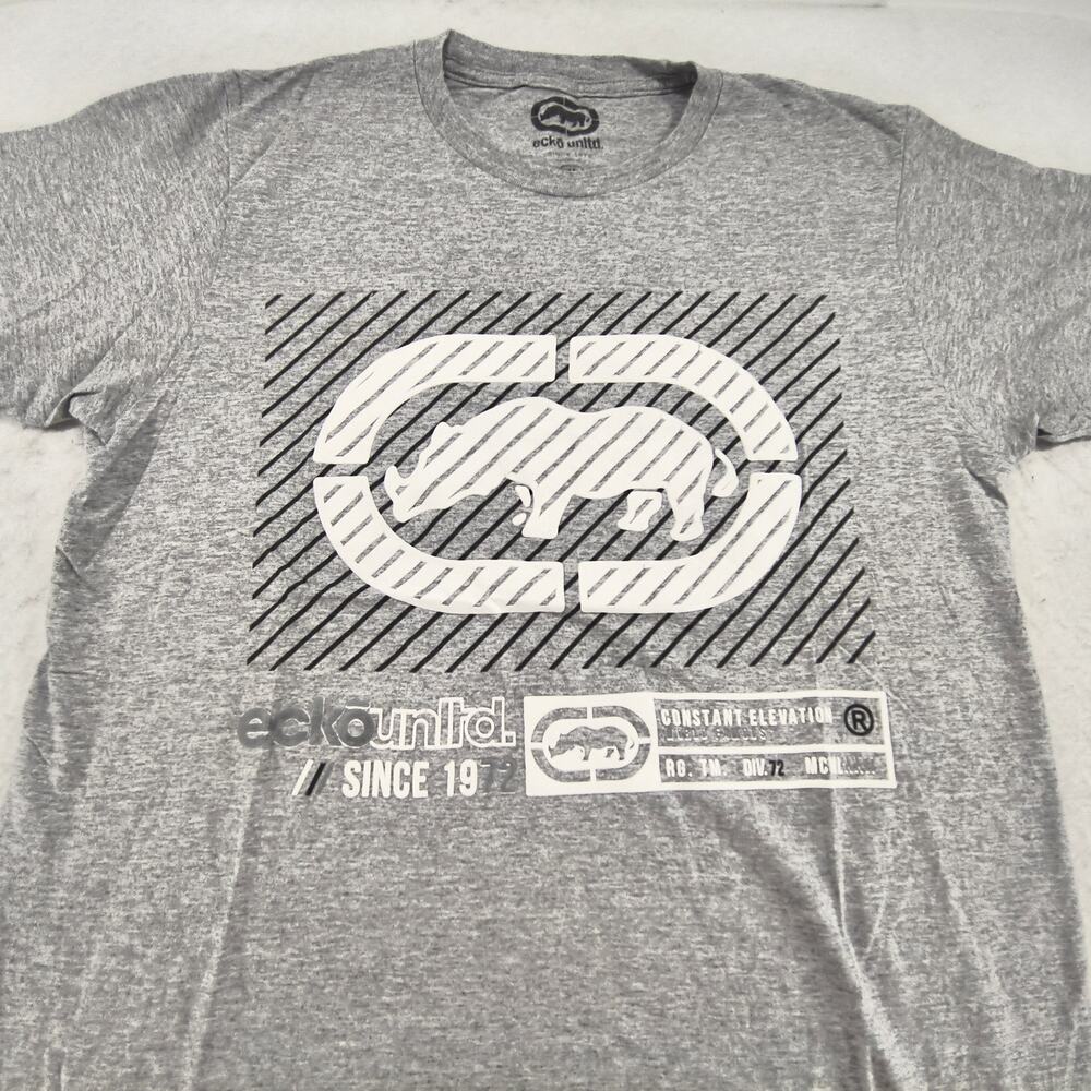 Ecko Unltd Crew Neck Casual Short Sleeve T Shirt Mens Size Medium M Gray